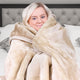 Laura Hill Mink Blanket Double Sided 600GSM Queen Size Beige – view 6
