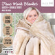 Laura Hill Mink Blanket Double Sided 600GSM Queen Size Beige – view 5