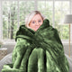 Laura Hill 600gsm Faux Mink Blanket Queen Size Double-sided Throw Rug Large Super Luxurious Soft - Green – view 2