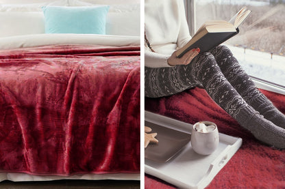 Laura Hill Mink Blanket Double Sided Queen Size Soft Plush Bed Faux Throw Rug 220 X 240cm