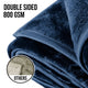 Laura Hill 800-gsm Faux Mink Throw Rug Blanket Queen Size Double-sided Large 220 X 240cm Heavy - Blue – view 8