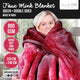 Laura Hill Double-sided Large 220 X 240cm Faux Mink Throw Rug Blanket 800-gsm Heavy - Red – view 8