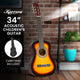 Karrera 34in Acoustic Wooden Childrens Guitar - Sunburst – view 8