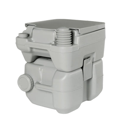 Wallaroo 20L Portable Toilet V240-PTL-MAS-20L-001, Press Flush Pump, Double-Sealed Valve, Durable PE/ABS