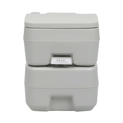 Wallaroo 20L Portable Toilet V240-PTL-MAS-20L-001, Press Flush Pump, Double-Sealed Valve, Durable PE/ABS
