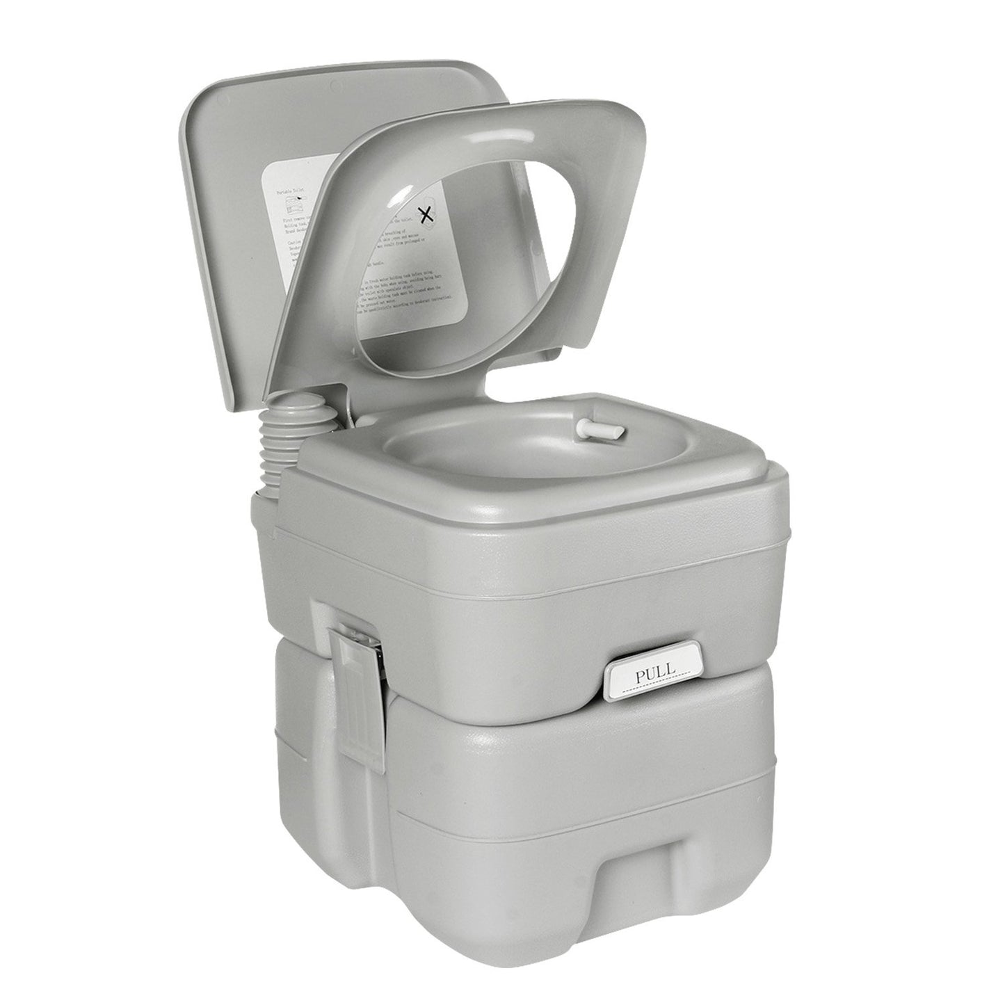 Wallaroo 20L Portable Toilet V240-PTL-MAS-20L-001, Press Flush Pump, Double-Sealed Valve, Durable PE/ABS