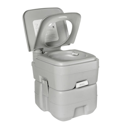 Wallaroo 20L Portable Toilet V240-PTL-MAS-20L-001, Press Flush Pump, Double-Sealed Valve, Durable PE/ABS