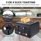 Pronti 4 Slice Toaster Rose Trim Collection - Black – view 3