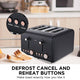Pronti 4 Slice Toaster Rose Trim Collection - Black – view 4