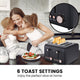 Pronti 4 Slice Toaster Rose Trim Collection - Black – view 5
