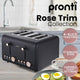 Pronti 4 Slice Toaster Rose Trim Collection - Black – view 8