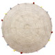 Round Woven Jute Cotton Multicolour Pompom Rug 120 cm – view 4