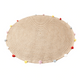 Round Woven Jute Cotton Multicolour Pompom Rug 120 cm – view 3