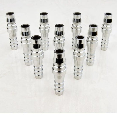 Dynamic Power 10x 1/4" Nitto Type Male Air Coupler Fitting, High Flow Steel, Silver