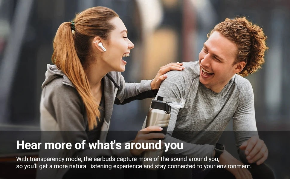 UGREEN HiTune T3 Wireless Earbuds, ANC, 10mm Driver, 7H Playtime, Bluetooth 5.3, USB-C Charging, White