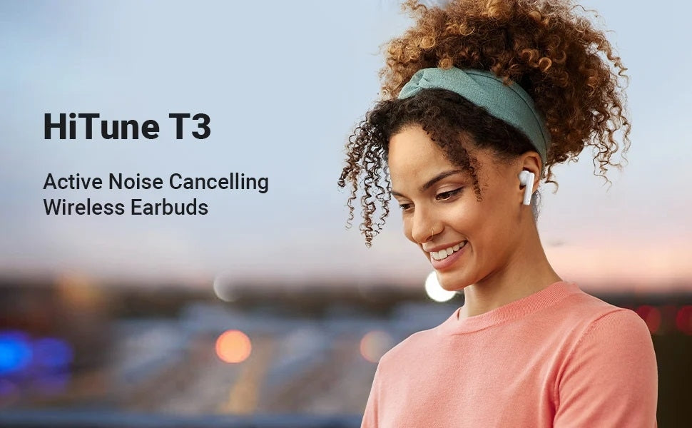 UGREEN HiTune T3 Wireless Earbuds, ANC, 10mm Driver, 7H Playtime, Bluetooth 5.3, USB-C Charging, White