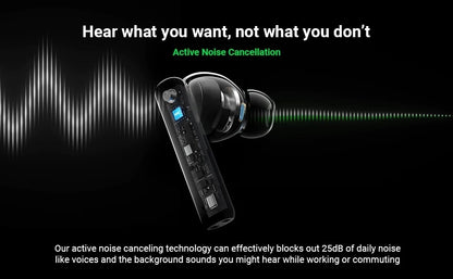 UGREEN HiTune T3 Wireless Earbuds, ANC, 10mm Driver, 7H Playtime, Bluetooth 5.3, USB-C Charging, White