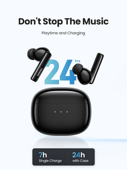 UGREEN HiTune T3 90401 ANC Wireless Earbuds, 10mm Driver, AI Clear Calls, 24H Playtime, Black