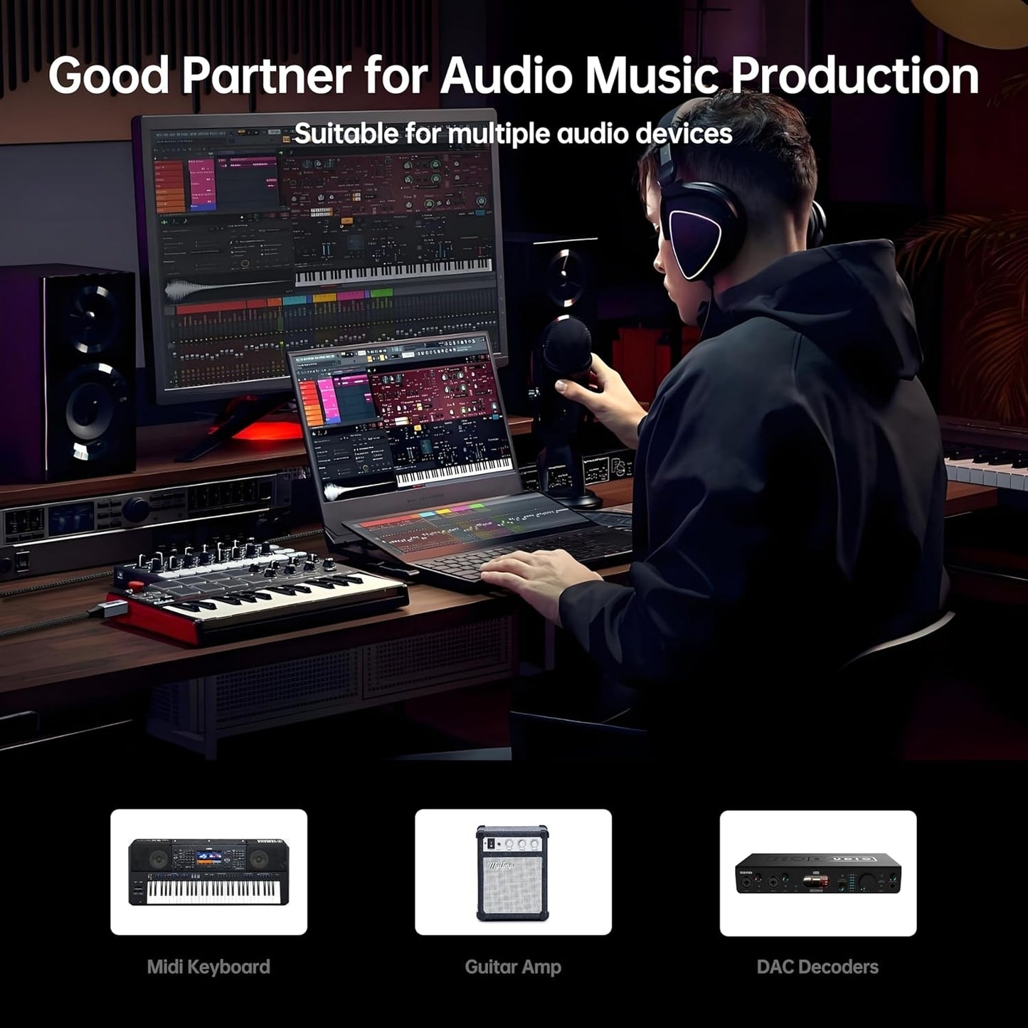 BENFEI 405GY-2M USB B to USB C Printer Cable, Nylon Braided, Premium Aluminium Alloy Case 2M