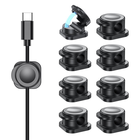 CHOETECH MCC001-BK 6 Pack Professional grade Magnetic Lock Cord Holder Clips Black - Auzzistore