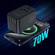 CHOETECH PD5022 70W EU/US/AUS/UK Travel Adapter with Built-in USB-C Cable - Black – view 2