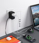 CHOETECH PD5022 70W EU/US/AUS/UK Travel Adapter with Built-in USB-C Cable - Black – view 4