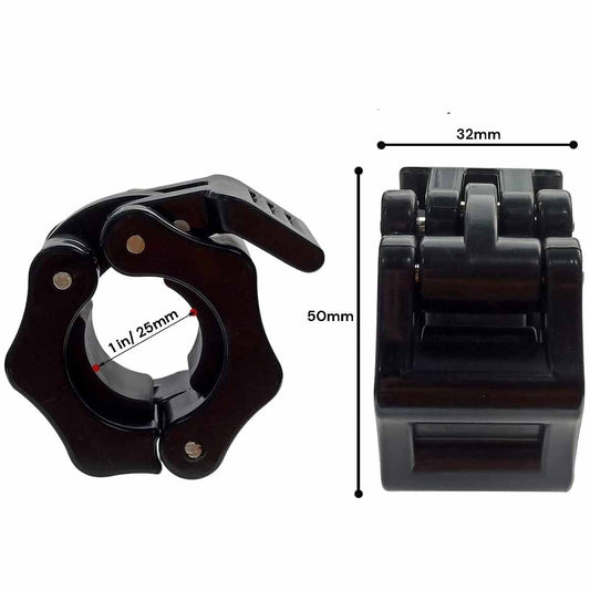 2Pcs 1in / 25mm Dumbbell Clamps Barbell Clamps Collars Clips Bar Plates Collar Clips Black – view 2