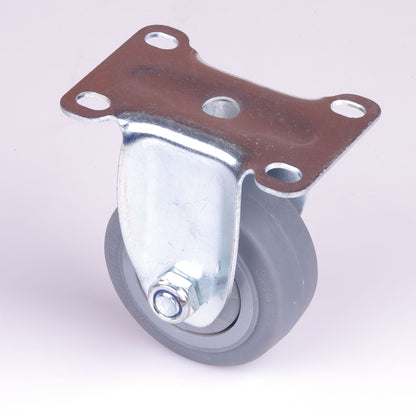 Industrial 4" Fixed Caster Wheel, Zinc Steel, TPR Rubber, 130kg Load, Easy Assembly, Indoor/Outdoor Use
