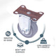 Industrial 4" Fixed Caster Wheel, Zinc Steel, TPR Rubber, 130kg Load, Easy Assembly, Indoor/Outdoor Use – view 5