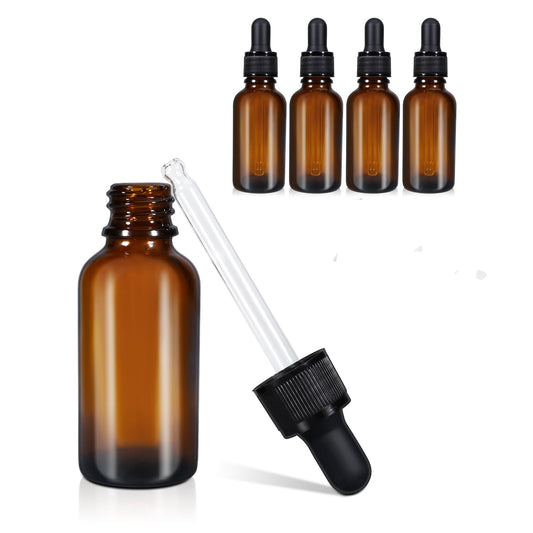 10ml (5 Pack) Amber Glass Dropper Bottle Liquid Essential Oils Bottle Bottles Leakproof Glass Tincture Bottles - Auzzistore