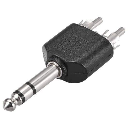 1/4 6.35mm Mono Male To 2X RCA male Audio Connector Adapter Splitter" - Auzzistore