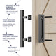 30cm Pull and Flush Barn Door Handle Square Handles set of Frosted Black Surface Square – view 3