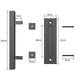 30cm Pull and Flush Barn Door Handle Square Handles set of Frosted Black Surface Square – view 4
