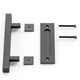 30cm Pull and Flush Barn Door Handle Square Handles set of Frosted Black Surface Square – view 5