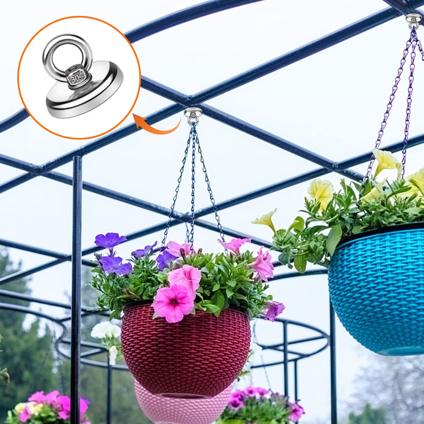 Extreme Magnetic Hook 30KG Pulling Force, Ni+Cu+Ni Coated, V324-MAG-D32, Rust Resistant for Kitchen & Garage
