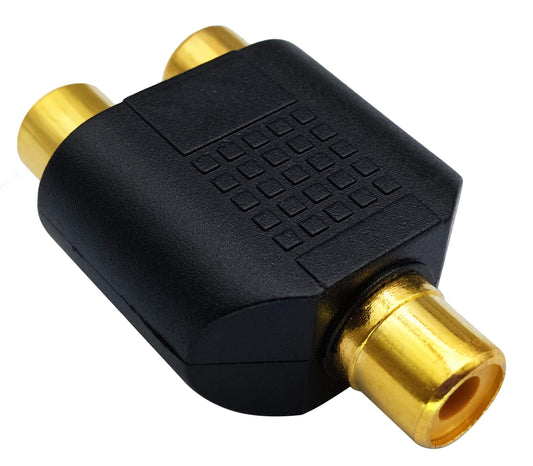 RCA Female to RCA Female Audio Splitter Adapter Connector Coupler - Auzzistore