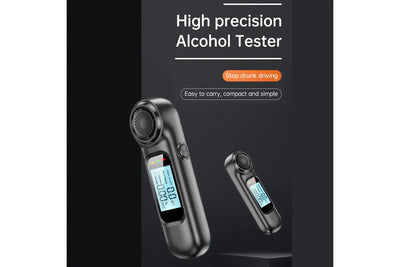 V382 Breathalyser Alcohol Tester, LCD Display, No Mouthpiece, Semiconductor, Black, 0.00-0.19%BAC