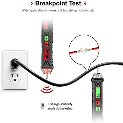 KAIWEETS HT100 Non-Contact Voltage Tester, Dual Range 12V-1000V/48V-1000V, LCD Display, LED Flashlight, CAT III/IV