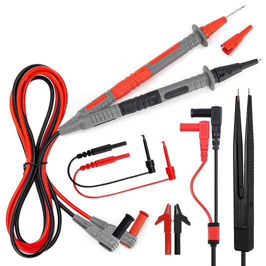 KAIWEETS Soft Silicone Electrician Test Leads Kit CAT III 1000V & CAT IV 600V with Alligator Clips and Needle Probe for Fluke/AstroAI/INNOVA Multimeter Electronic Clamp Meter 8PCS - Auzzistore