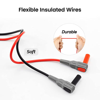 KAIWEETS V413-KET01 Silicone Test Leads Kit CAT III 1000V CAT IV 600V with Alligator Clips & Needle Probe