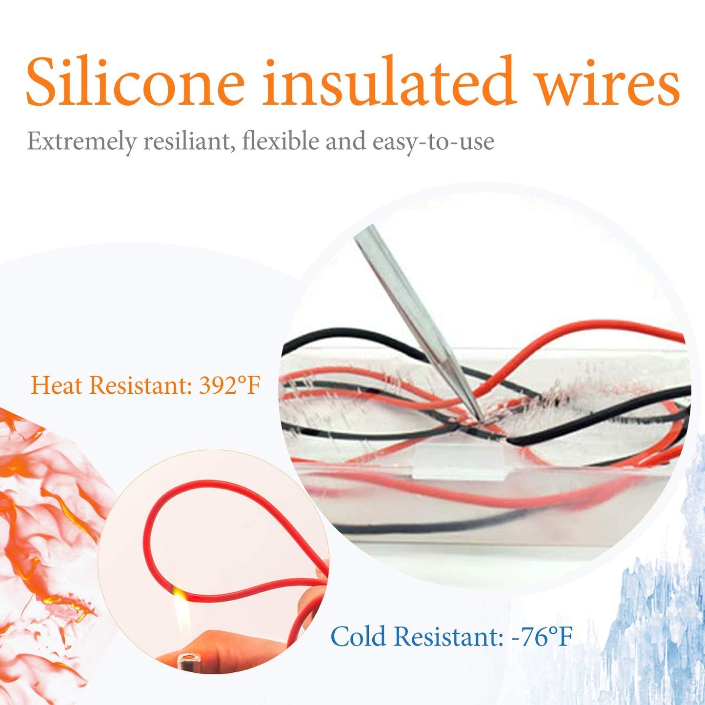 KAIWEETS V413-KET01 Silicone Test Leads Kit CAT III 1000V CAT IV 600V with Alligator Clips & Needle Probe