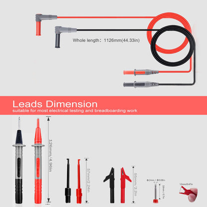 KAIWEETS V413-KET01 Silicone Test Leads Kit CAT III 1000V CAT IV 600V with Alligator Clips & Needle Probe