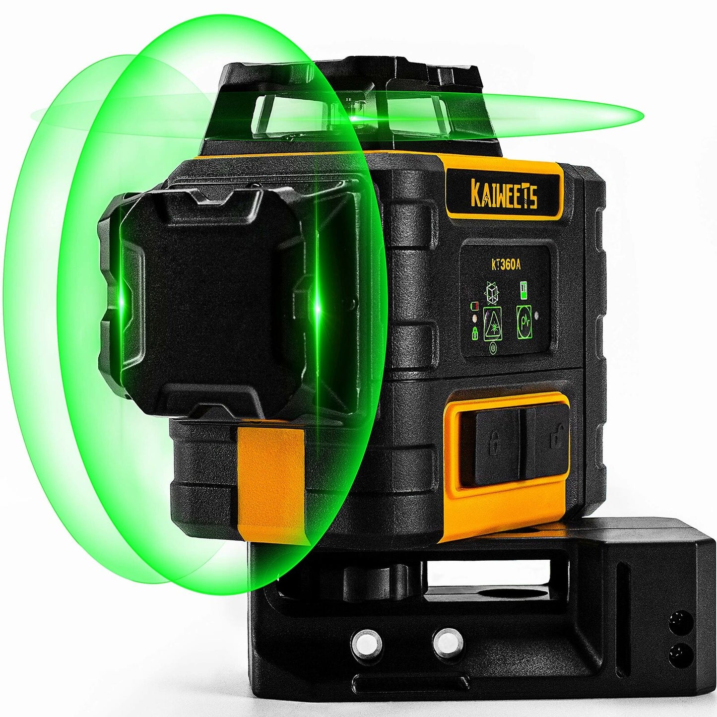 KAIWEETS KT360A Green Laser Level 3x360° Self-Leveling, 196ft Range, 40hr Battery, IP54 Waterproof