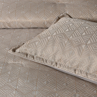 Bianca Bellagio Gold 6 Pcs Jacquard Geometric Comforter Set Queen/King