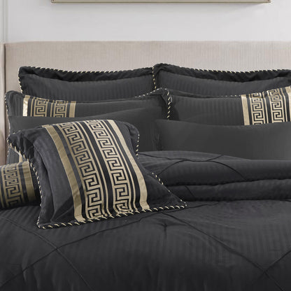 Bianca Raffaello Black 6 Pcs Jacquard Comforter Set Super King