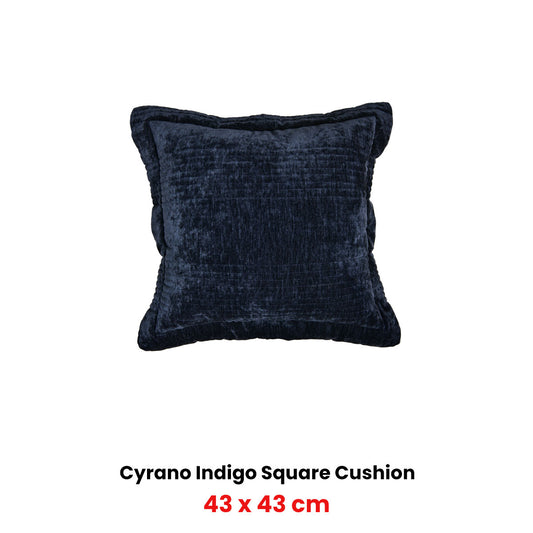 Bianca Cyrano Indigo Square Filled Cushion 43 x 43cm – view 2