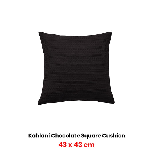 Bianca Kahlani Chocolate Waffle Square Filled Cushion 43 x 43cm – view 2 - Auzzistore
