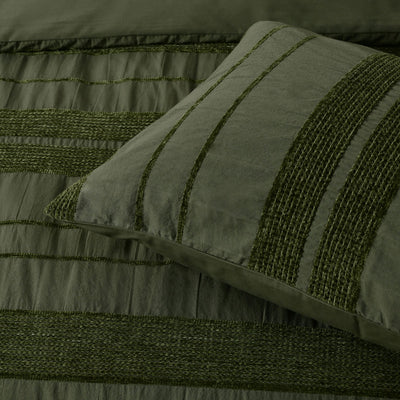 Bianca Avery Forest Chenille Striped Quilt Cover Set Super King