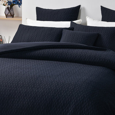 Bianca Burleigh Ink Jacquard Quilt Cover Set Super King