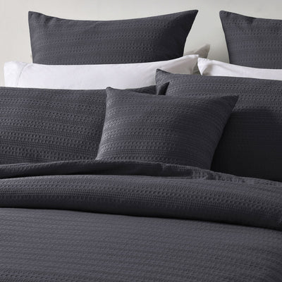 Bianca Kahlani Charcoal Waffle Quilt Cover Set King